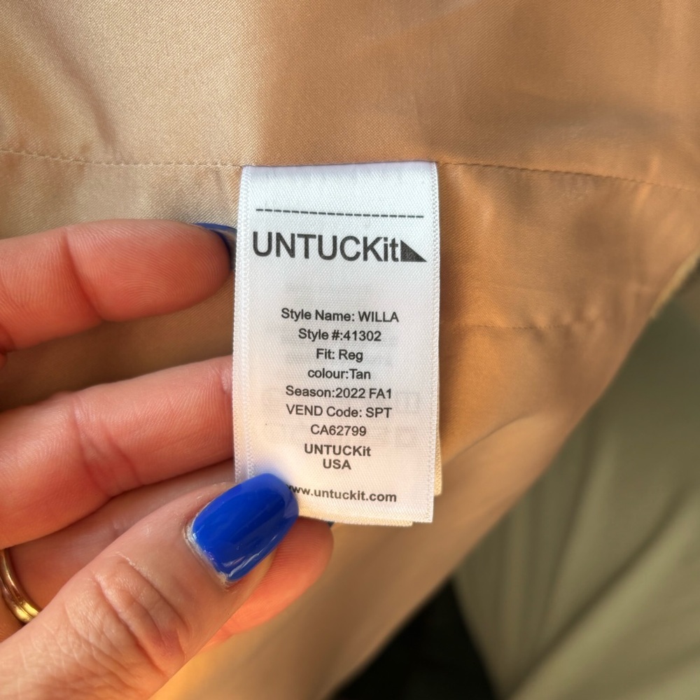 Untuckit Willa Wool Blend Tan Plaid Jacket Small workwear winter holiday‎ preppy - Picture 8 of 14